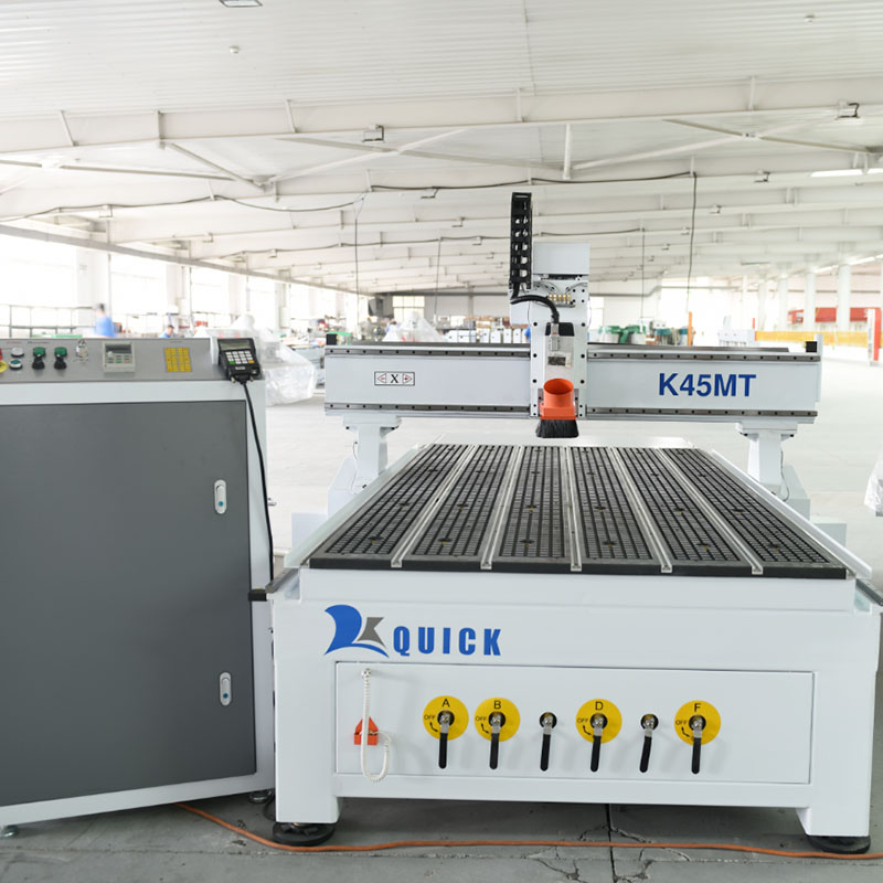 Front view of K45MT CNC router with vacuum-capable worktable