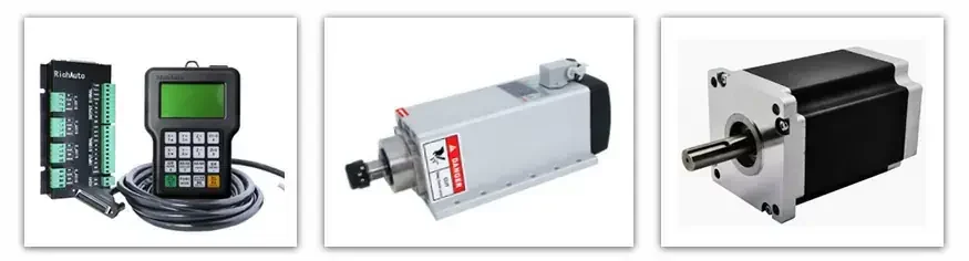 CNC controller, spindle and stepper motor component examples for K45MT configuration review