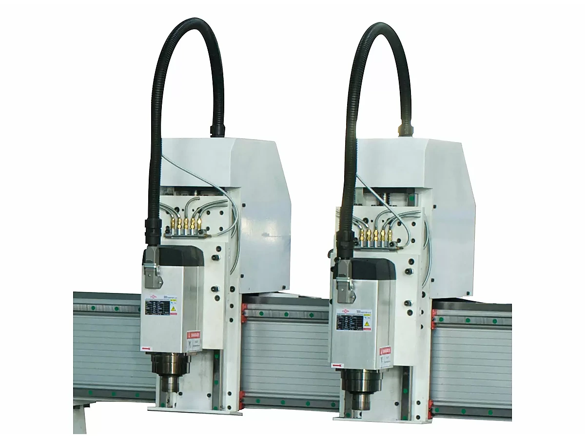 K45MT-DT dual spindle head and dual Z-axis close-up