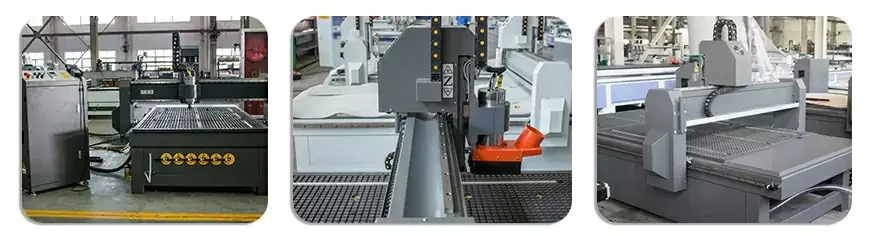 CNC router machine and spindle detail views for configuration discussion