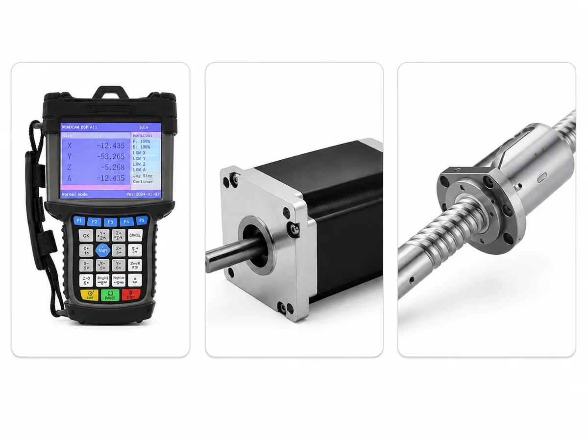 DSP B57 controller, stepper motor and ball screw components for K6090T-ATC