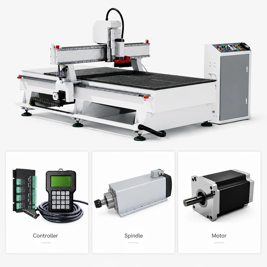 K60MT CNC router controller spindle and motor components