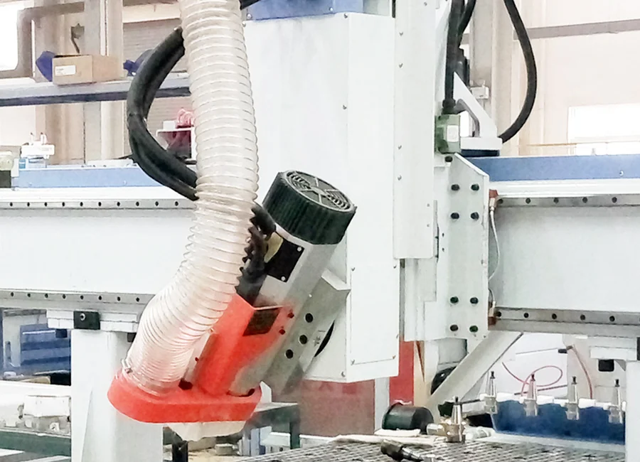 ±90 degree swing-head HSD spindle on UA-481 4 axis ATC CNC router