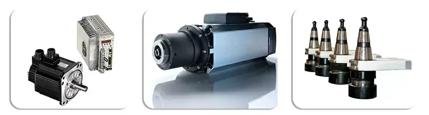 Servo system, ATC spindle and tool holders used in the UD-481 configuration
