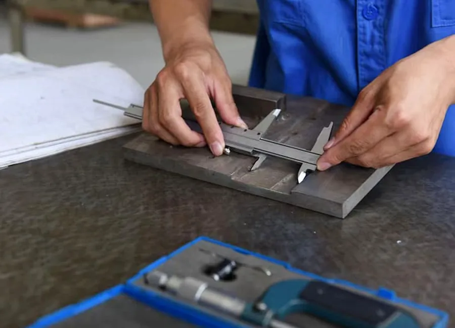 Quality inspection process for machine components before delivery