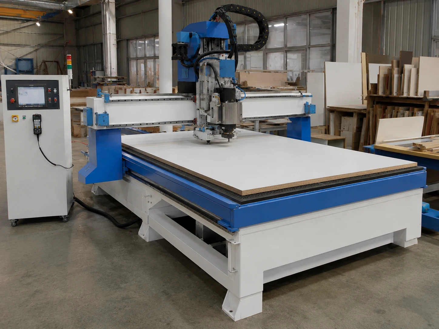 K1325 ATC CNC router with panel on vacuum table