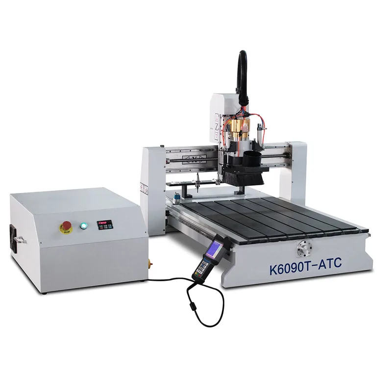 K6090T-ATC mini 6090 ATC CNC router with three-tool automatic tool changer