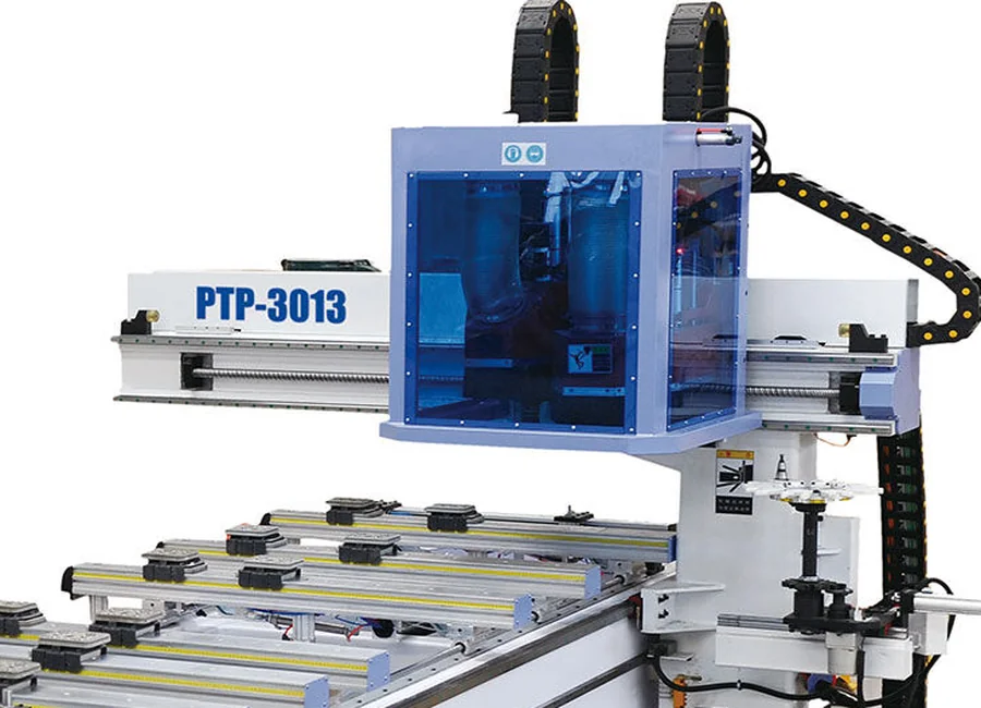 PTP-3013 machining head and gantry area